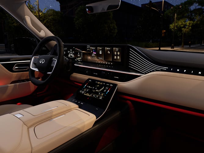 2026 INFINITI QX80 dash and center console