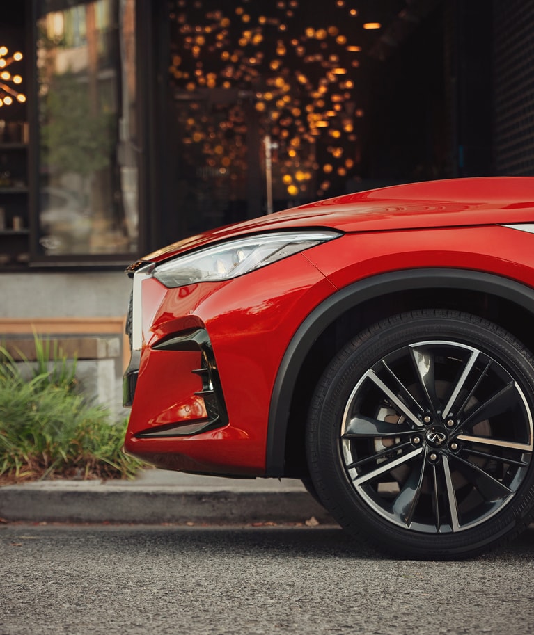 Front end of a parked INFINITI suv