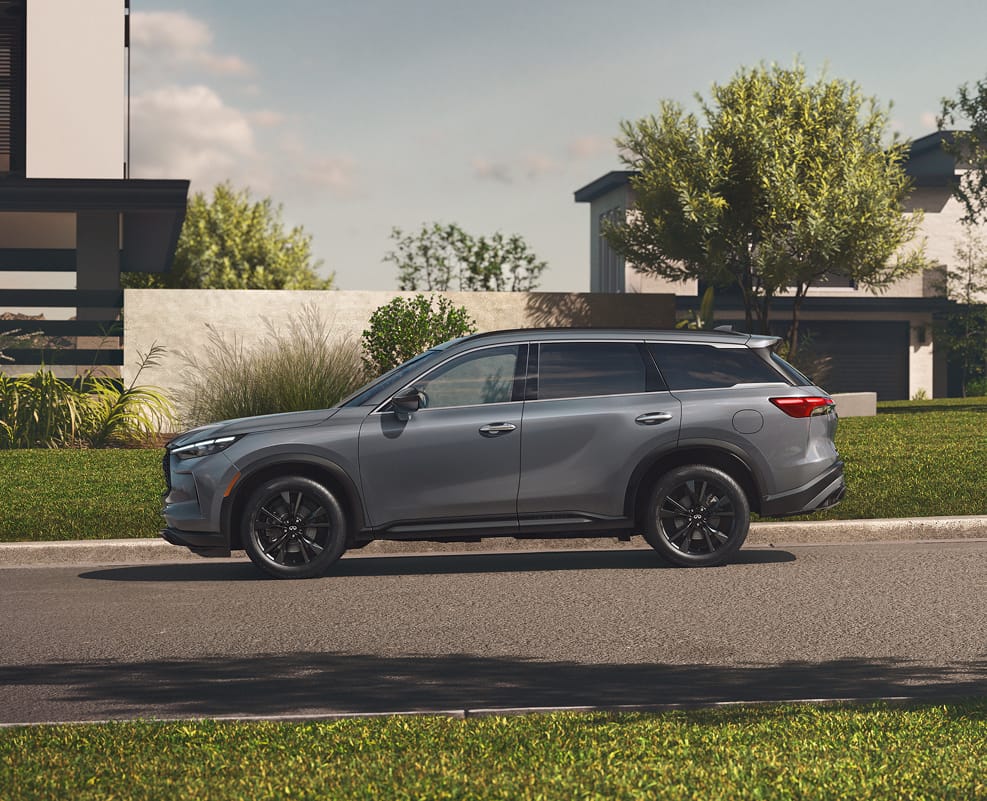 QX60 parked outside of house.