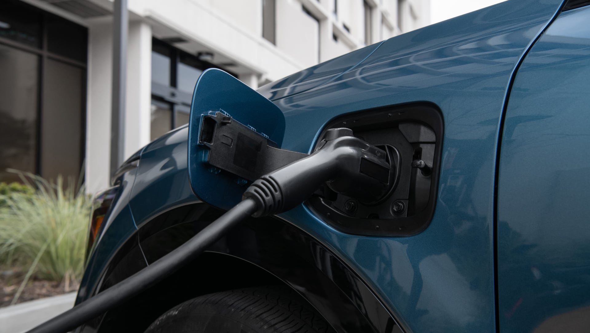 EV Charger plugged into Kia vehicle