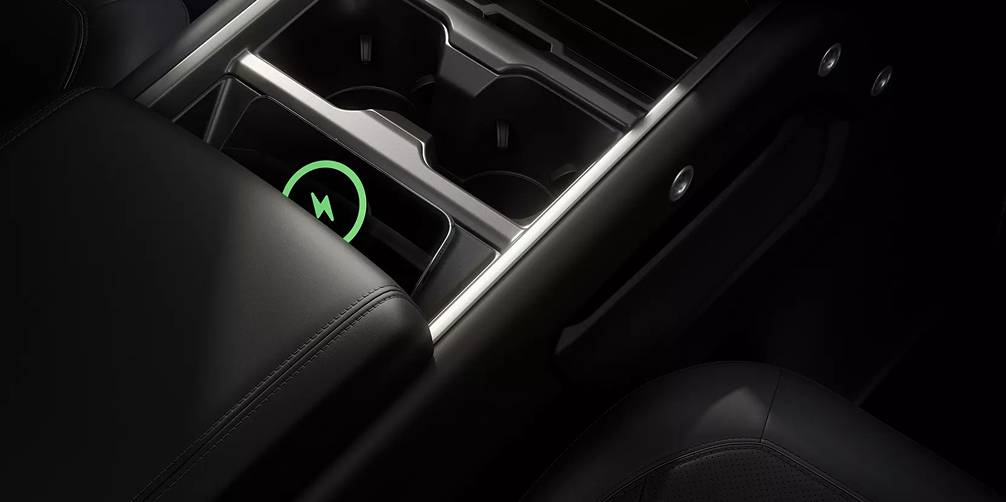 Defender 130 close up interior view of the center console