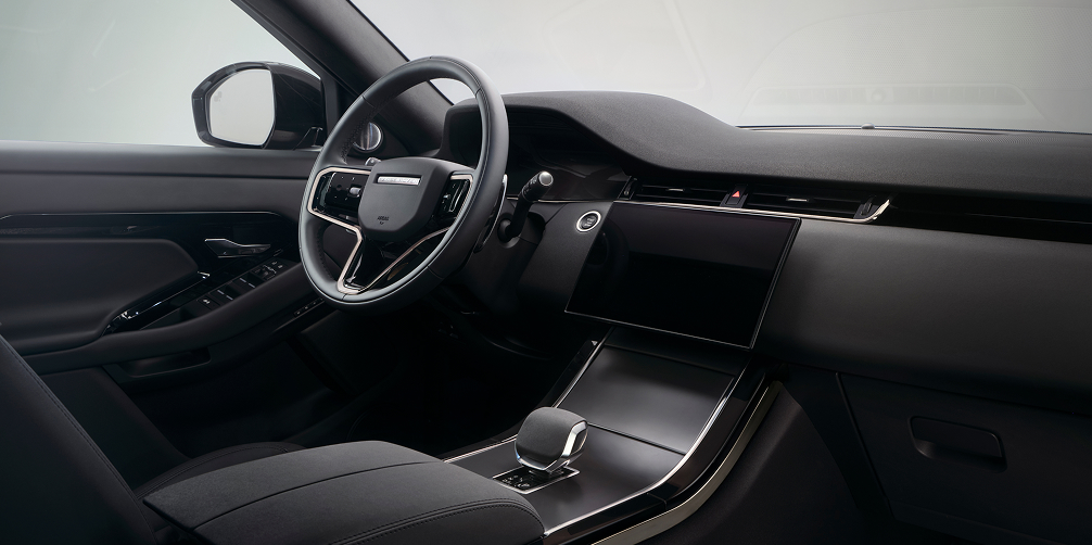 Range Rover Evoque angled interior view of the dashboard