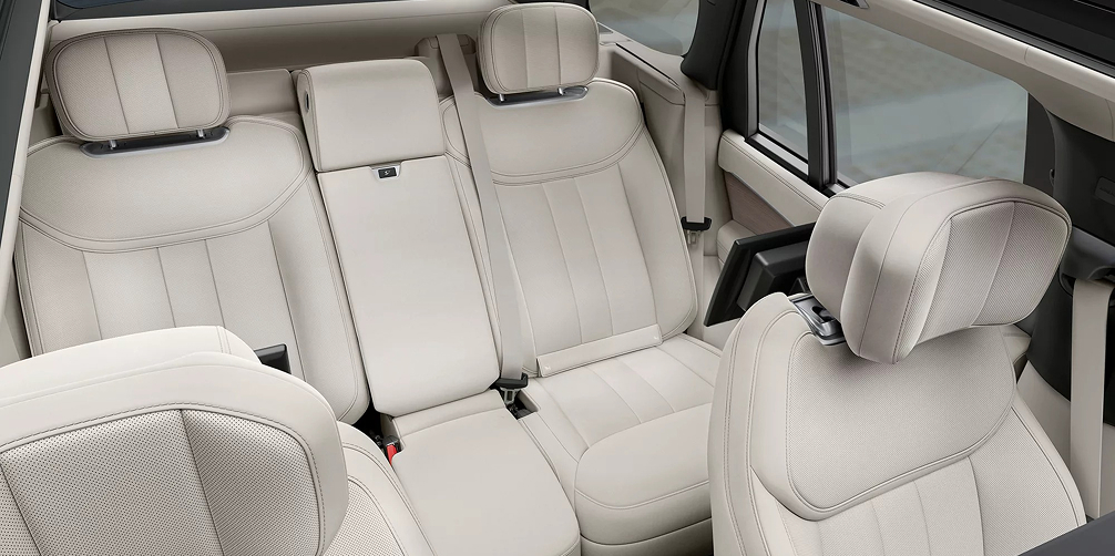 Range Rover interior front and back seat aerial view