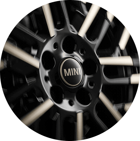 A close  -up of a MINI wheel.