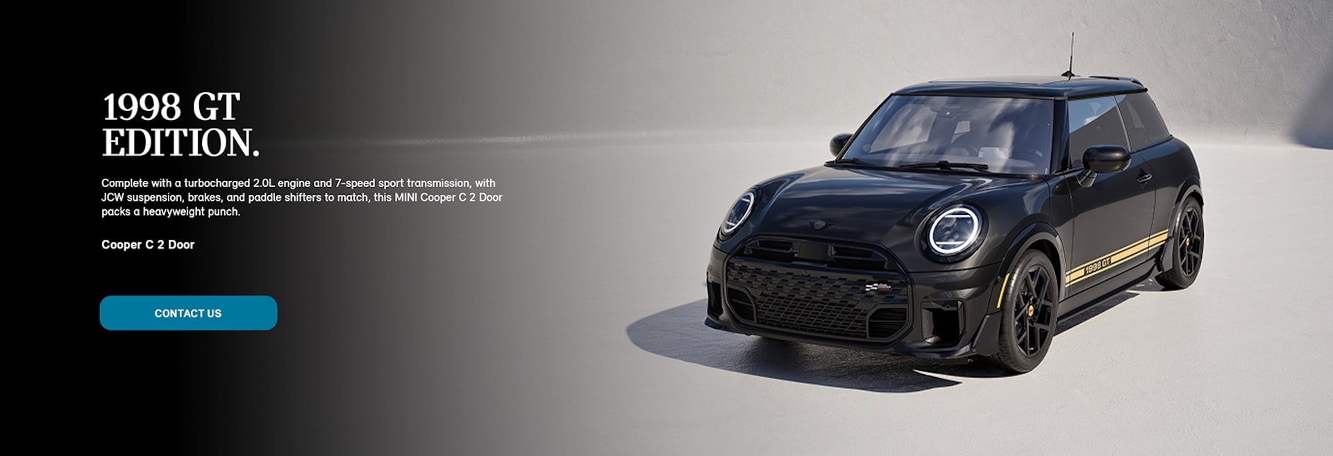 Front and side profile of 1998 GT Edition MINI Cooper.