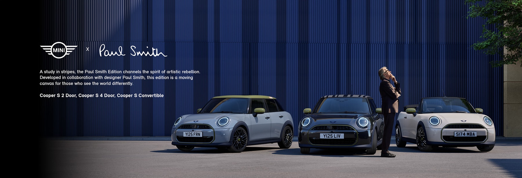 Man standing with Cooper S 2 Door, Cooper S 4 Door, Cooper S Convertible
