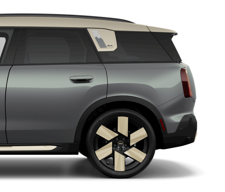 Side view of rear half of a MINI Countryman S All4.
