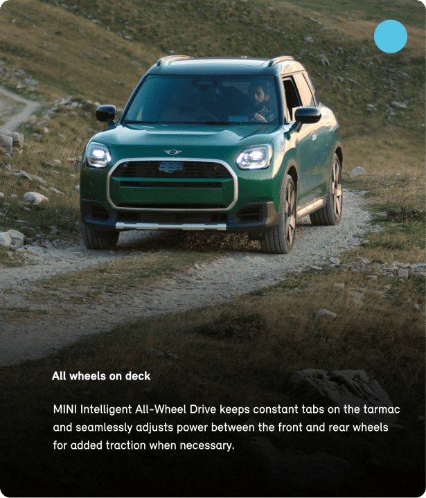 The MINI Countryman S ALL4 drives on rugged terrain.