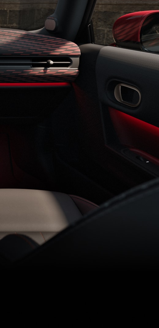 Close-up of the interior door panel.