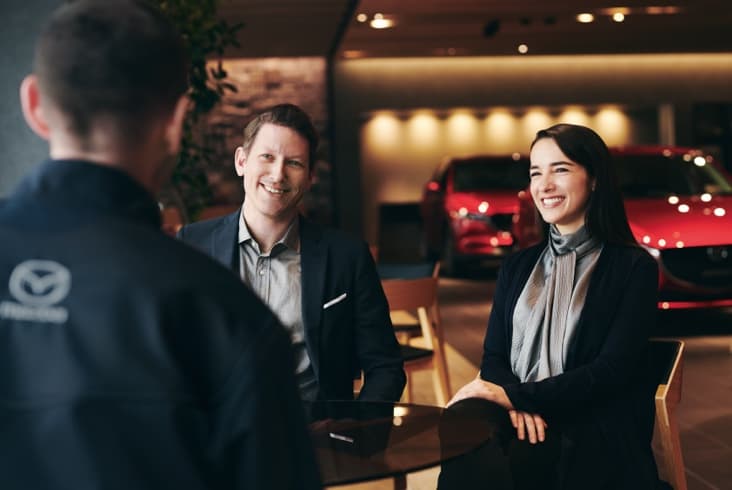 Couple buying a car