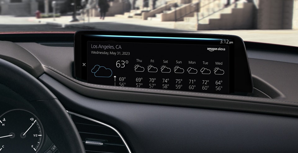 Alexa on a Mazda CX-30 touchscreen display