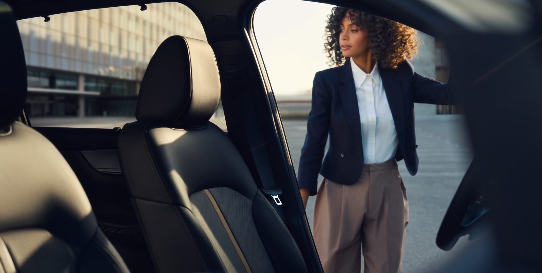 Person opening driver's side door