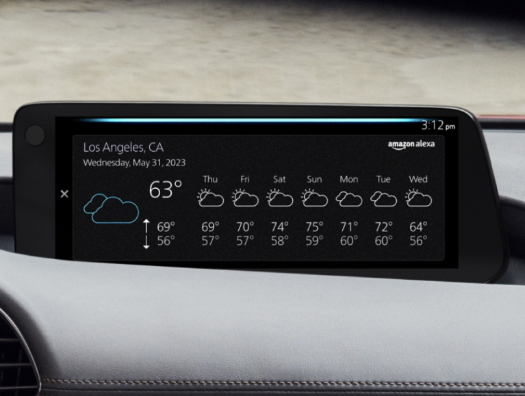 digital display showing weather forecast