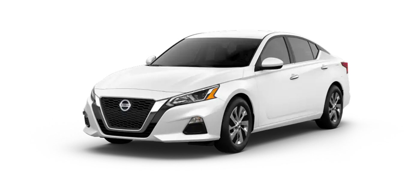 Glacier White Nissan Sedan