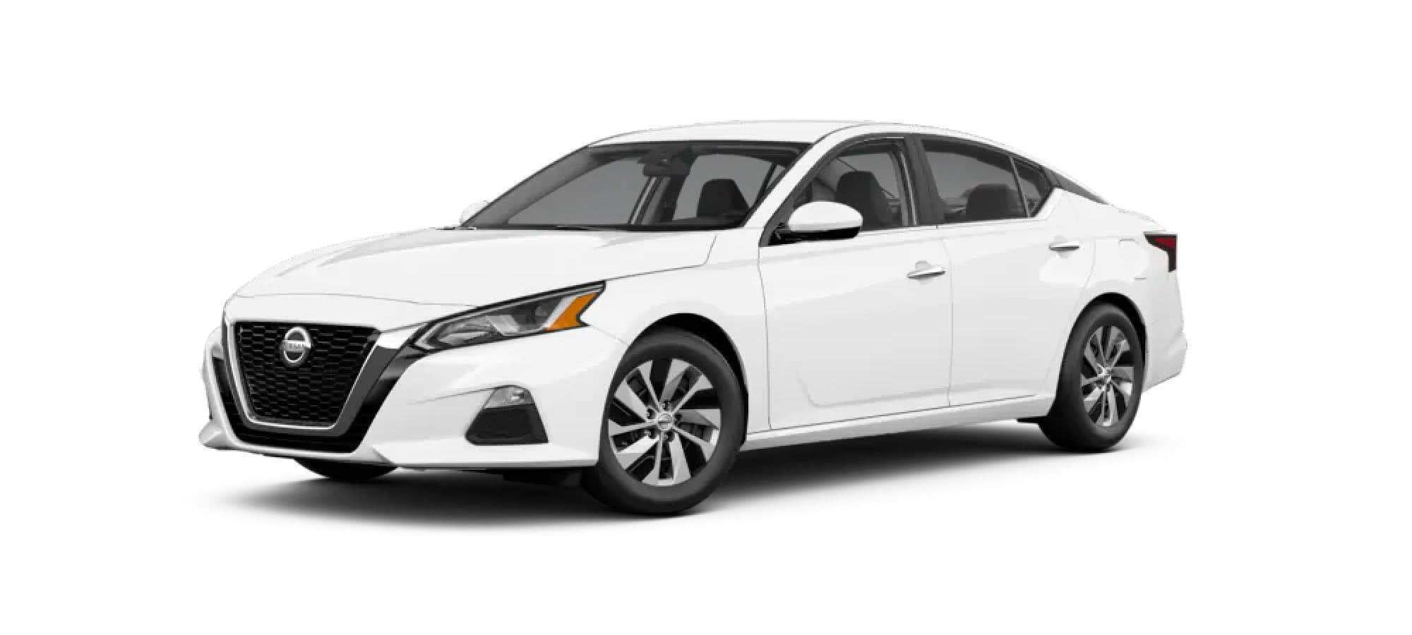 Glacier White Nissan Sedan