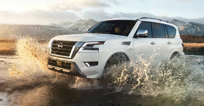 2023 Nissan Armada offroading through water