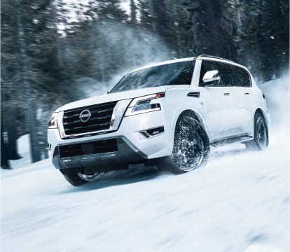 2023 Nissan Armada driving in snow