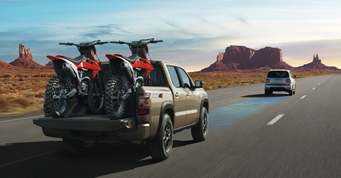2023 Nissan Frontier on the road