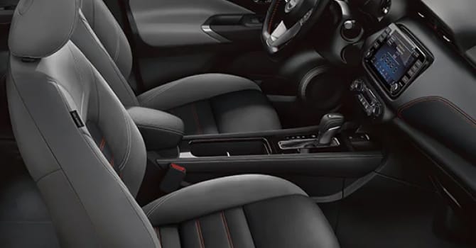 Interior shot of driver and passenger seats