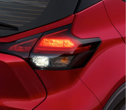 Close-up of passenger tail light