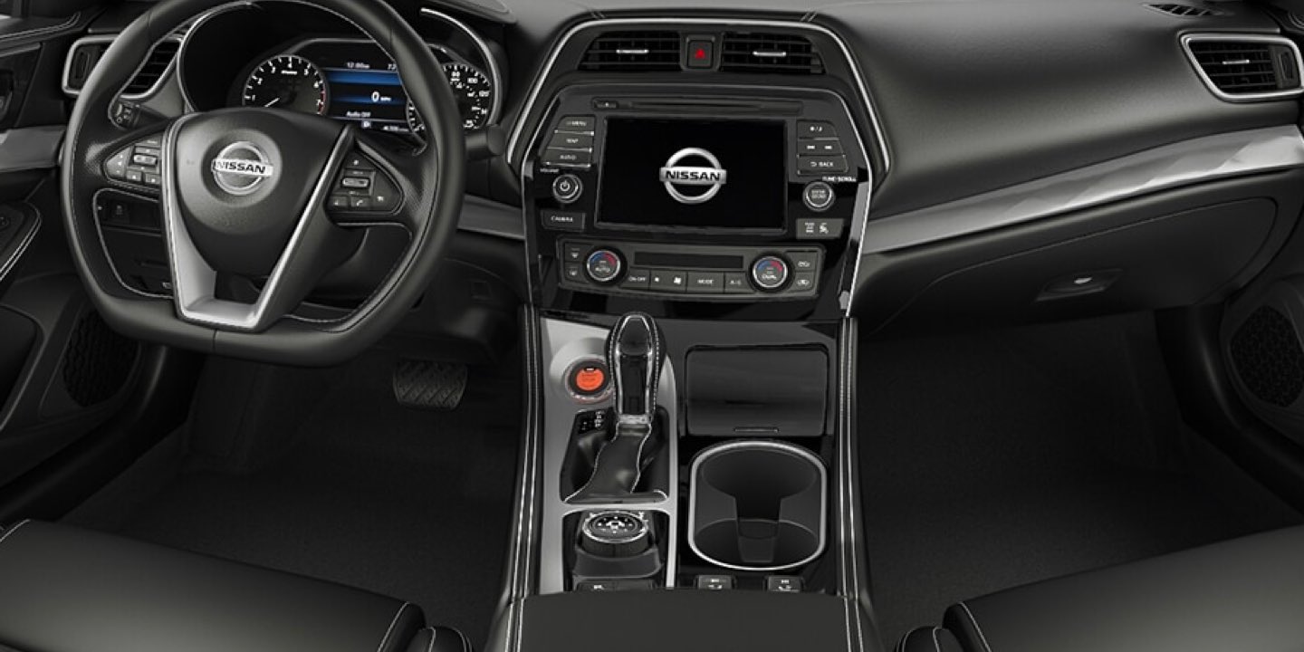 2021 Nissan Maxima charcoal leather interior