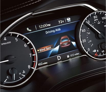 Close-up of Nissan media display