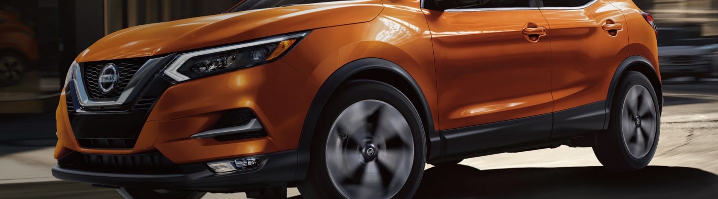 closeup of an orange 2022 Nissan Rogue Sport