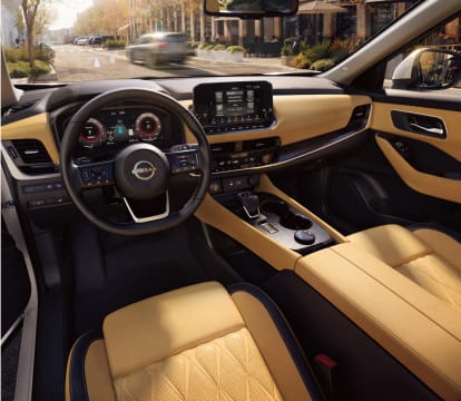 Over-the-shoulder view of interior dashboard