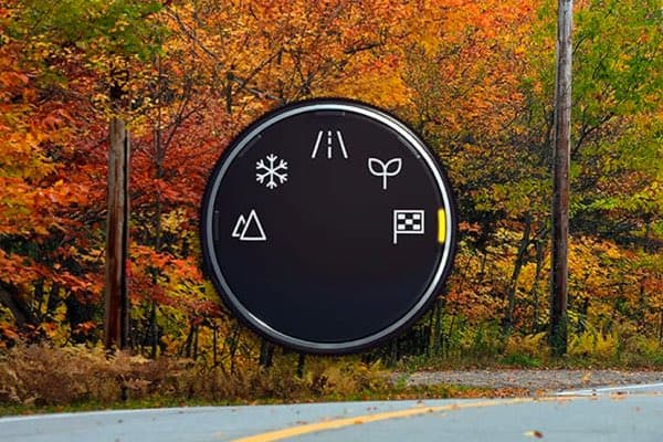 Dial featuring different terrain options