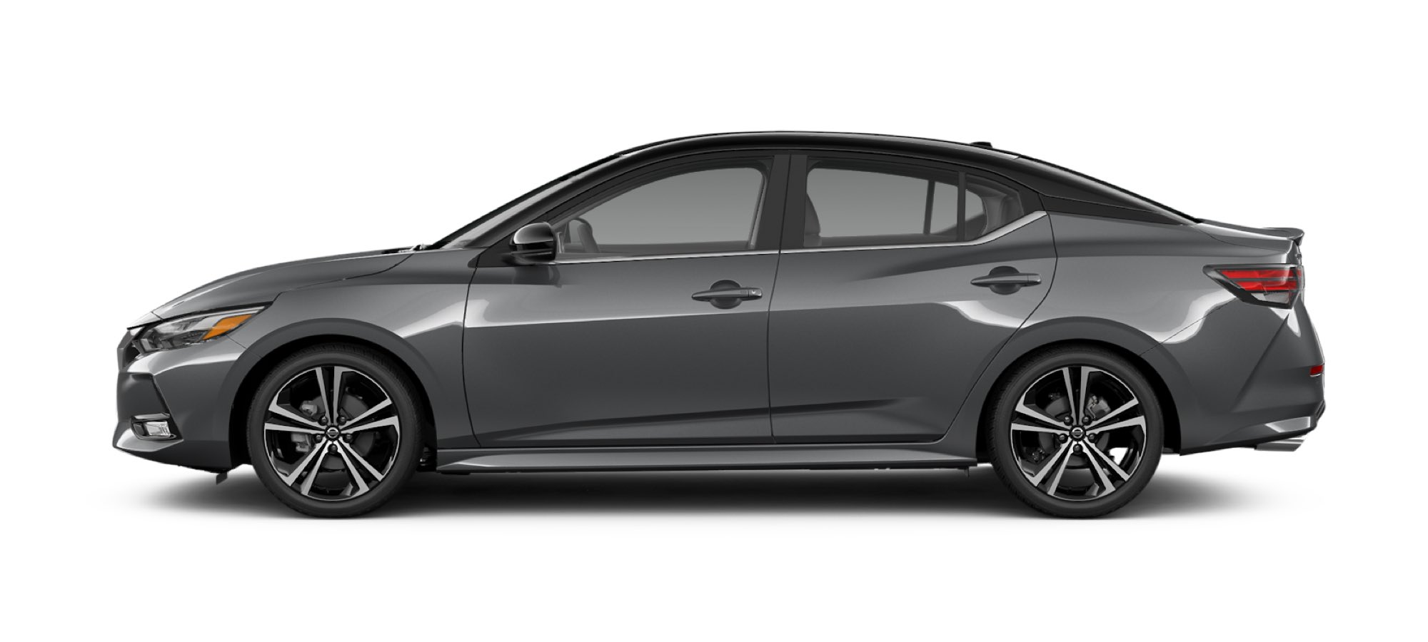 Two-Tone Gun Metallic / Super Black Nissan Sedan