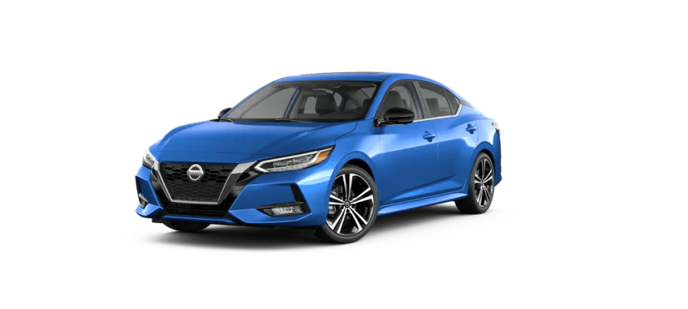 Electric Blue Metallic Nissan Sedan
