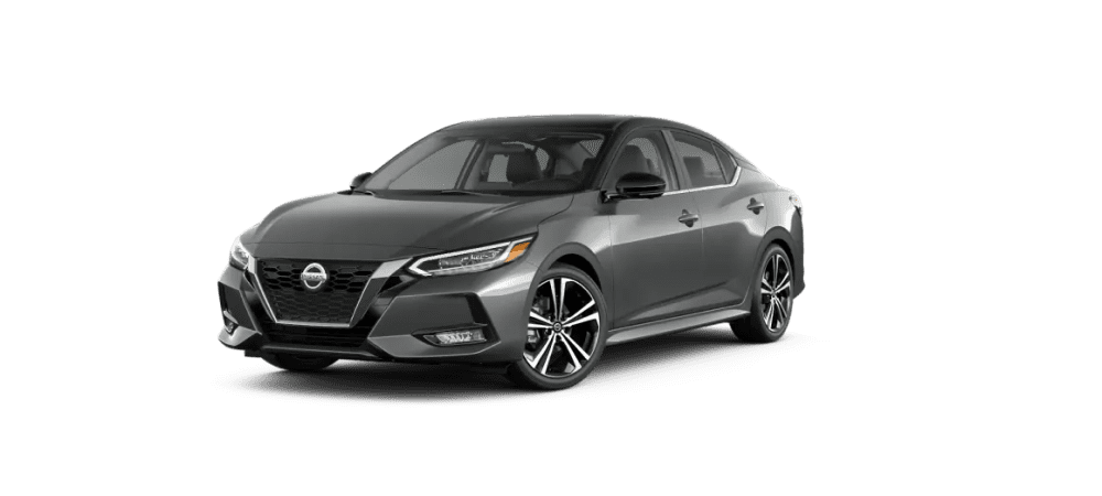 Two-Tone Gun Metallic/Super Black Nissan Sedan