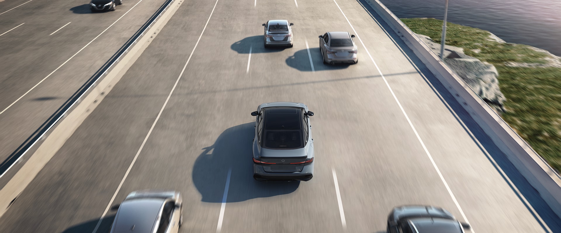 Illustration of Nissan Sentra driving on a highway