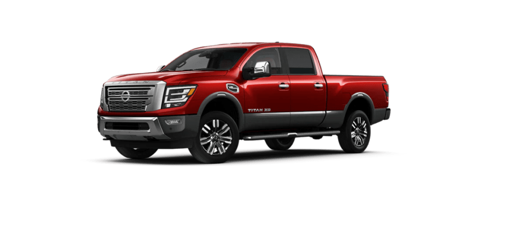 2022 Nissan Titan XD in Cardinal Red TriCoat / Gun Metallic two-tone