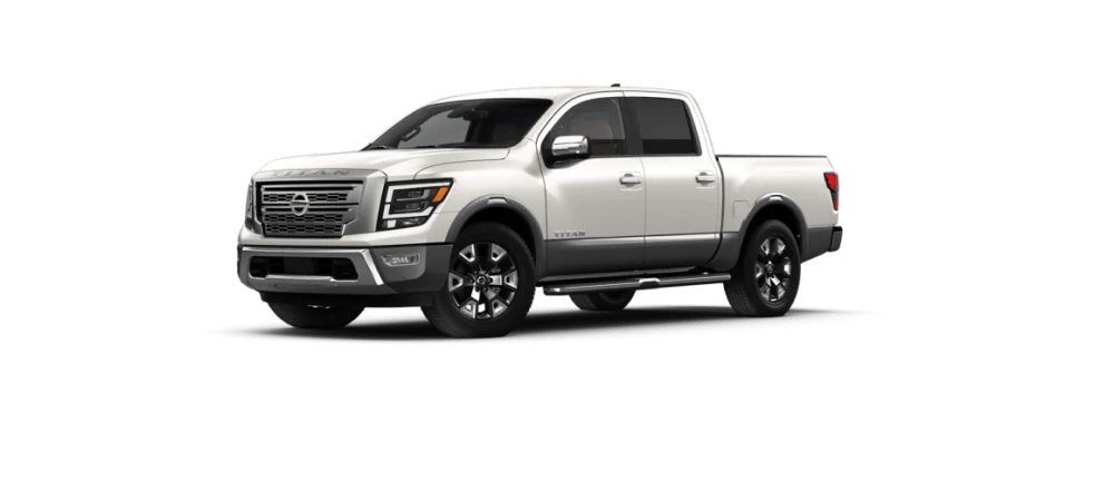 2022 Nissan Titan in Pearl White TriCoat/Gun Metallic two-tone