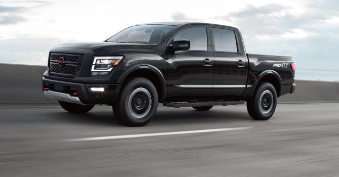 2023 Nissan Titan driving on the highway