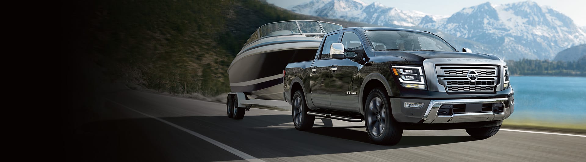 2023 Nissan Titan with mountains in the background