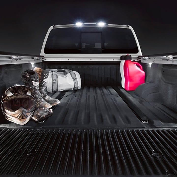 View of the truck bed of the Nissan Titan