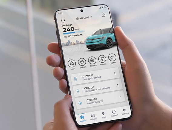 myNISSAN app on a smartphone
