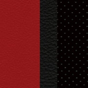 Black/Red Ultrasuede & Leather color swatch