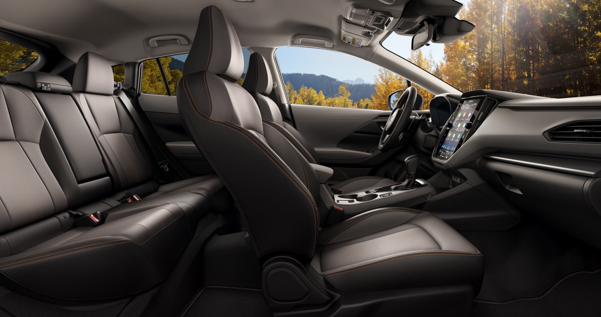 2027 Crosstrek Limited Shown in Gray Leather w/Orange Stitch