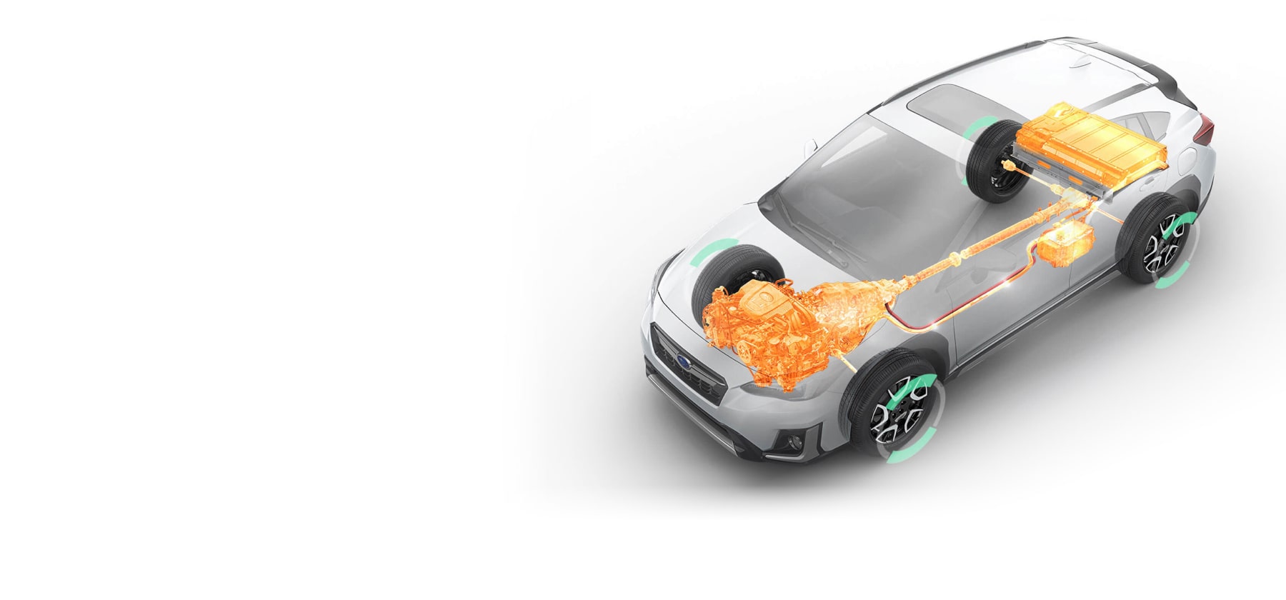 A white Subaru Crosstrek Hybrid featuring Battery Save Mode