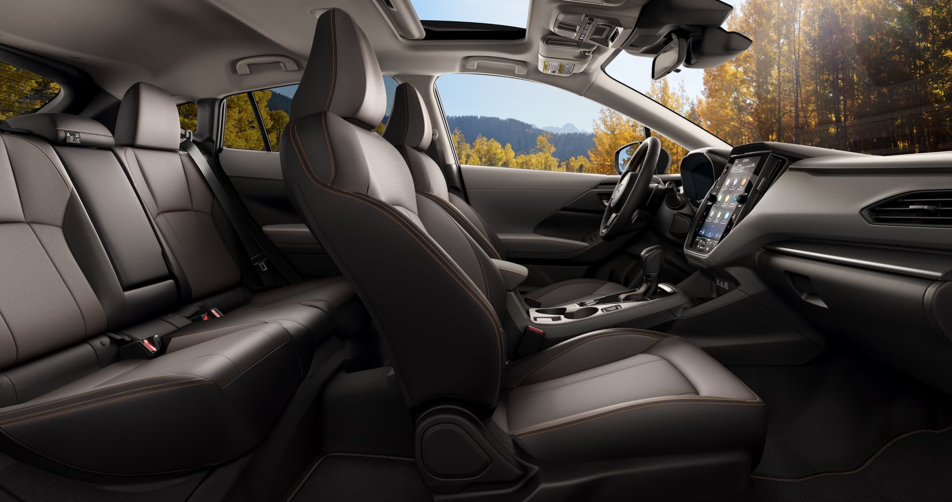 2027 Subaru Crosstrek Limited Hybrid Shown in Gray StarTex w/ Orange Stitch®