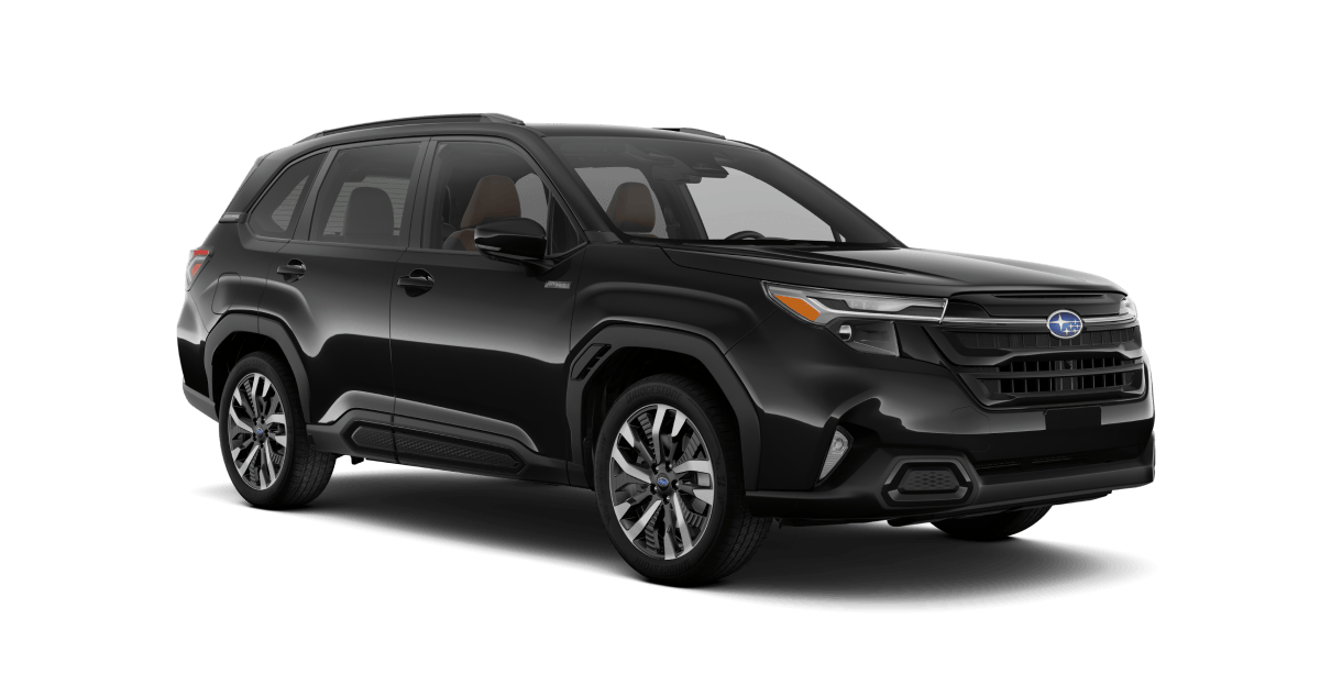 2026 Subaru Forester Touring Hybrid Shown in Crystal Black Silica