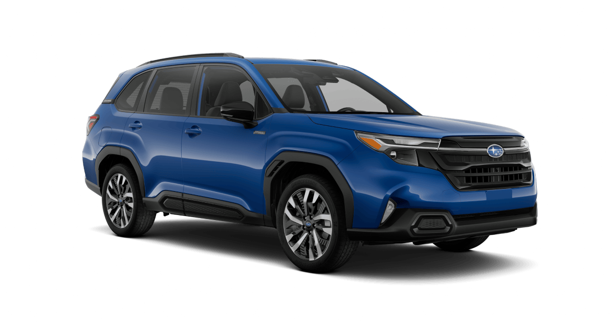 2026 Subaru Forester Touring Hybrid Shown in Daybreak Blue Pearl