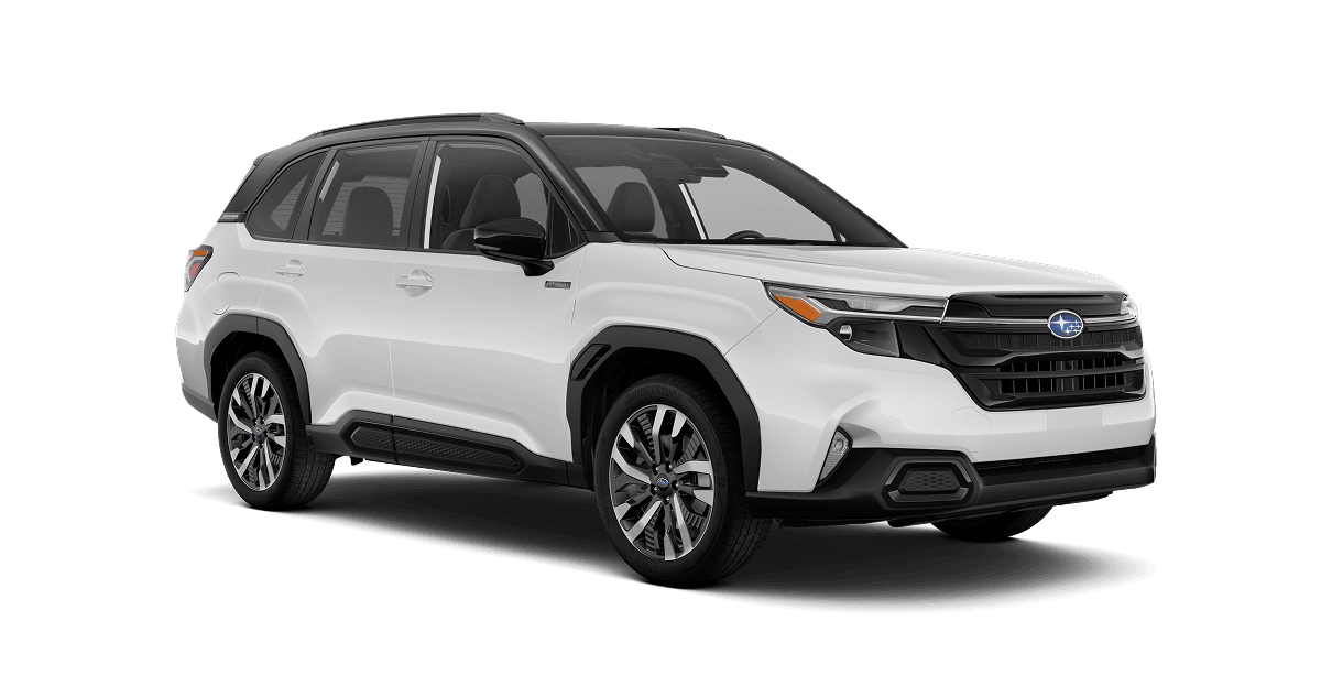 2026 Subaru Forester Touring Hybrid Shown in Crystal White Pearl / Crystal Black Silica Two-Tone