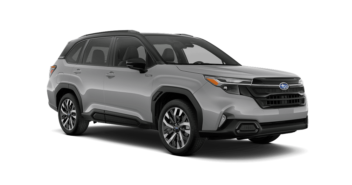 2026 Subaru Forester Touring Hybrid Shown in River Rock Pearl / Crystal Black Silica Two-Tone