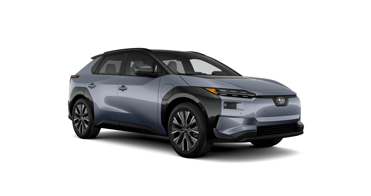 2026 Subaru Solterra Touring XT Shown in Harbor Mist Gray Pearl Two Tone
