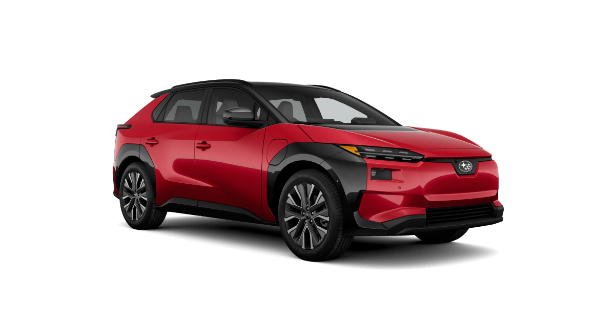 2026 Subaru Solterra Touring XT Shown in Elemental Red Pearl Two Tone