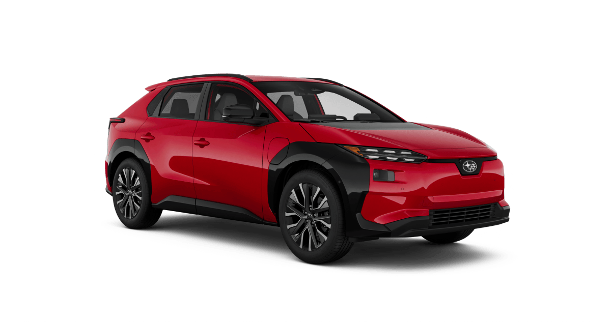2027 Subaru Solterra Limited XT Shown in Elemental Red Pearl